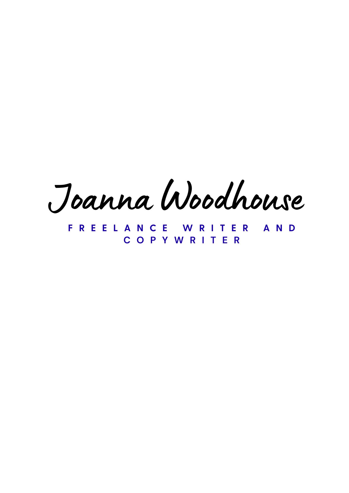 Joanna Woodhouse, Writer and Copywriter